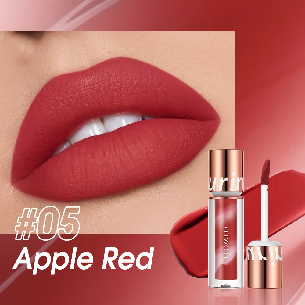 O.TW O.O produk baru Lip Gloss 8 warna tahan air Stik Bibir Matte selesai dengan desain marmer lipstik grosir 2023