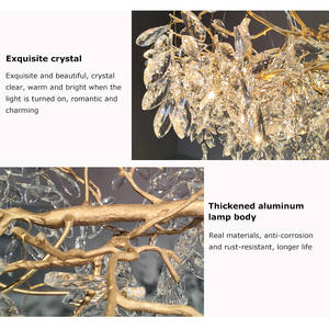 Branche d'arbre moderne lumières led suspension décorer salon lustre en cristal de luxe décoration - Product Image 6