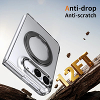 Coque transparente HD avec anneau magnétique, support rotatif à 360°, béquille pliable, antichoc pour iPhone 18 Duo