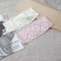 Nouveau serre-tête large en dentelle multicolore élégant et extensible, accessoire capillaire ajouré polyvalent pour femme, idéal pour mariage haut de gamme