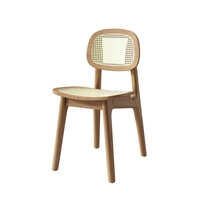PurelyFeel Commercial couleur bois naturel bois massif osier décontracté Restaurant japonais Dessert café Table et chaise ensemble