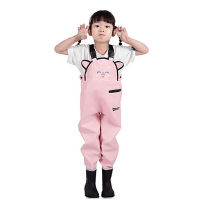 튼튼한 방수 PVC 아동용 가슴 장화 | 어린이 물놀이용 바지 일체형 장화 - Product Image 4