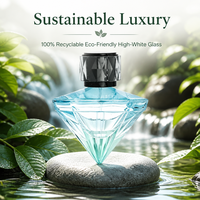 Flacon de parfum en verre prismatique mat personnalisable à marque privée avec sérigraphie et marquage à chaud, rechargeable pour la vente en gros