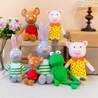 Jouets en peluche style Percy et Pip (souris, lapin, grenouille, cochon) – Rembourrés en coton PP, poupées réconfortantes pour l'heure du coucher