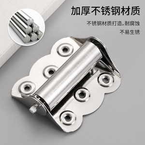 Stainless Steel <b>Spring</b> <b>Hinge</b> 180 Degrees 4 Hole Pair Minimalist Design Easy Installation Door Window Use - Product Image 3
