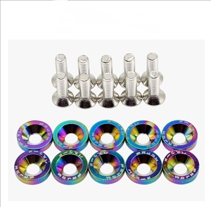 Kit de arandelas de refuerzo automotriz JDM Kit de pernos de parachoques acampanado M6 con arandelas espaciadoras anodizadas coloridas - Product Image 5