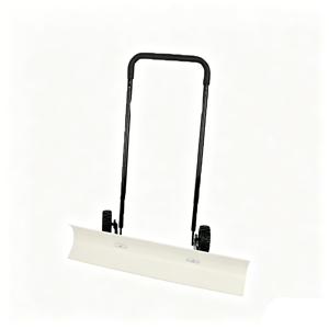 Pousse-neige à roulettes avec roues de 6 pouces et manche en bois réglable, pelle à neige en métal robuste pour le déneigement des allées ou des trottoirs - Product Image 2