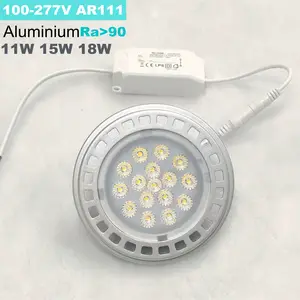 E-Coat ar111 spotlight Shenzhen high quality ar111 15w dimmable 5 years warranty with outside driver 220v 120v high volt