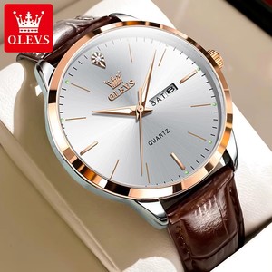 2935 Fashion Business Brand Men Watches Leather Strap Trend Week <b>Calendar</b> Quartz Watch Luminous Waterproof 43mm Dial - Product Image 4