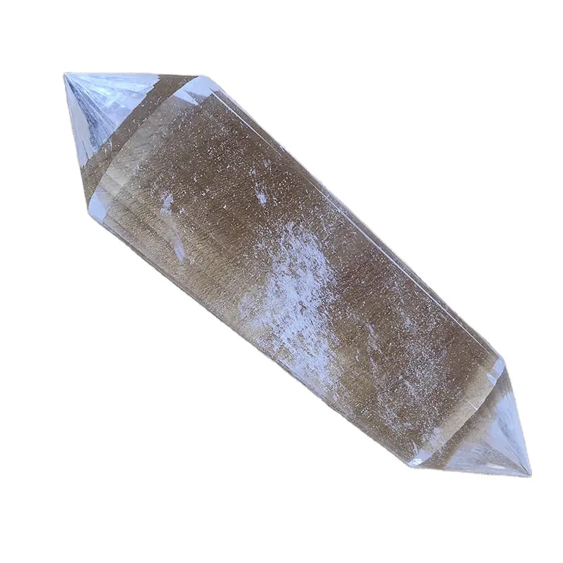 Натуральный желтый кристаллы Исцеление Фогель 24 Двусторонняя прекращается с украшением в виде кристаллов цитрин палочка для фэншуй