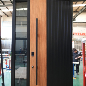 Puerta <span class=keywords><strong>de</strong></span> Seguridad Reforzada con Eje Desplazado <span class=keywords><strong>de</strong></span> Aleación <span class=keywords><strong>de</strong></span> Aluminio, <span class=keywords><strong>Bisagras</strong></span> Silenciosas, Diseño Exterior Moderno - Product Image 1