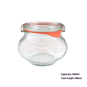German <span class=keywords><strong>Weck</strong></span> Classic Luxury Light Green Tulip Series Tarro ovalado de vidrio Sellado Almacenamiento Taza de yogur para cocina Almacenamiento de alimentos para miel - Product Image 5
