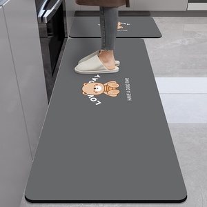 Alfombrilla de suelo de cocina de barro de diatomeas de mármol moderna, antideslizante, de poliéster, PVC, absorbente de aceite de agua, resistente a las manchas, alfombrilla para puerta de baño - Product Image 6