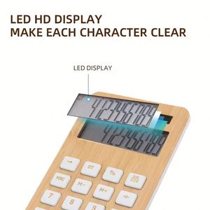 Calculadora de Bambú Ecológica, Portátil, para Estudiantes, Finanzas, Oficina, Aprendizaje, con Pantalla de 12 Dígitos - Product Image 3