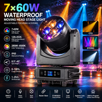 Projecteur de scène mobile MOKE 450W IP65 étanche, 7x60W LED RGBW 4-en-1, 2800K-8500K CTO, zoom 8,5-45 degrés, DMX512, pour concerts