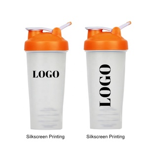 Business <strong>Gift</strong> 600ml Plastic <strong>Protein</strong> Shaker Water Bottle Custom Logo with Metal Mixer &amp; Leak Proof Lids for GYM Fitness BPA Free - Product Image 2