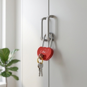 <span class=keywords><strong>Cadenas</strong></span> double cœur YH1009 <span class=keywords><strong>avec</strong></span> long crochet en aluminium, serrures de différentes couleurs - Product Image 3