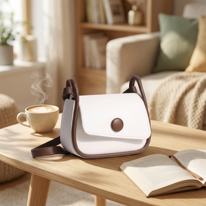 Two Tone Small <b>Square</b> Shoulder Bag PU Crossbody Purse Flap Handbag for Daily Use - Product Image 4