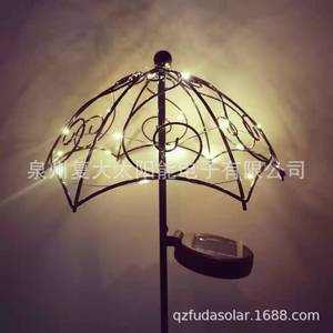 ไฟสวนร่มเหล็กพลังงานแสงอาทิตย์ พร้อมแผงโซลาร์เซลล์ กันน้ำ ตกแต่งภายนอก - Product Image 1