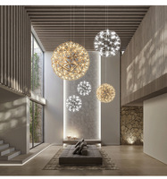 Plafonnier LED suspendu en forme de boule, en acier inoxydable, style Loft, luminaire décoratif d'intérieur