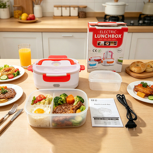 Boîte à lunch électrique 40W, boîte à bento portable auto-chauffante avec bol intérieur en acier inoxydable 304 pour le bureau, le travail, les voyages KL03004 - Product Image 1