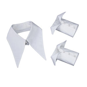 เสื้อคอปกและปลายแขนเสื้อแบบถอดได้ 2-in-1 ลายทางสีฟ้าขาว ผ้าฝ้าย สำหรับผู้หญิง ขายดีปี 2026 คอปลอม/ปลอกแขนปลอม สำหรับเสื้อสเวตเตอร์ ขายส่ง - Product Image 6