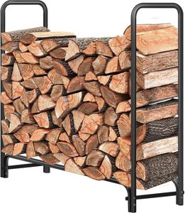 Firewood Rack for Outdoor And Indoor Use Firewood Storage Log Rack 4ft For Fireplace Fits On Porches Decks Family RoomPatio