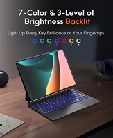 Kablosuz Trackpad arkadan aydınlatmalı standı Folio klavye manyetik kılıf için Xiaomi Pad 5 Pro 11 2021 kapak için Xiaomi Pad 5 sihirli klavye
