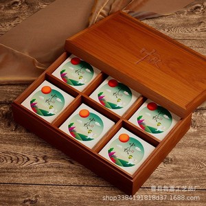 กล่องของขวัญขนมไหว้พระจันทร์ไม้สี่เหลี่ยมผืนผ้า 20 ซม. ไม้เนื้อแข็งแกะสลักด้วยมือ บรรจุภัณฑ์สำหรับขนมอบ ผลไม้อบแห้ง รับทำโลโก้ตามสั่ง - Product Image 1