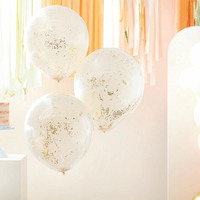 Lot de 3 ballons à confettis doublement garnis de 18 pouces pour la décoration de fête de naissance ou d'anniversaire