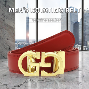 เข็มขัดหนังหัวล็อกอัตโนมัติหลากสีสำหรับผู้ชายเข็มขัดหนังวัวสีปืนพร้อมหัวเข็มขัดโลหะผสมแบบหมุนได้ดีไซน์ทันสมัย - Product Image 2