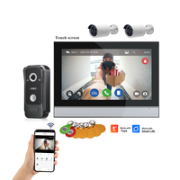 Sistem Interkom Pintu Pintar Berkualitas Tinggi 1080P Layar Sentuh IPS 10 Inci Tuya WIFI Murah, Mendukung Pembukaan Kunci Kartu RFIC