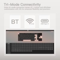 Clavier mécanique barebone WOBKEY Rainy75 Standard QMK VIA programmable avec interrupteurs linéaires HMX et touches PBT personnalisées pour le bureau