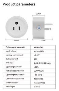 SIXWGH Cozylife Smart Home adattatore presa <span class=keywords><strong>WiFi</strong></span> 10A US Plug Google Home/Alexa telecomando Timer ABS presa a muro 16A NFC - Product Image 6
