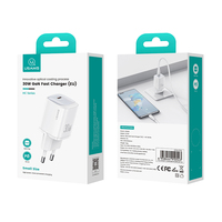 USAMS pengisi daya ponsel, adaptor dinding GaN 30W PD3.0 EU UK pengisian cepat Usb Tipe C UNTUK iphone untuk Samsung 2024