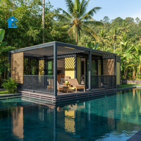 Pergola motorisée en aluminium Sweet Home avec toit rétractable, système imperméable, éclairage LED, design écologique pour jardin et terrasse