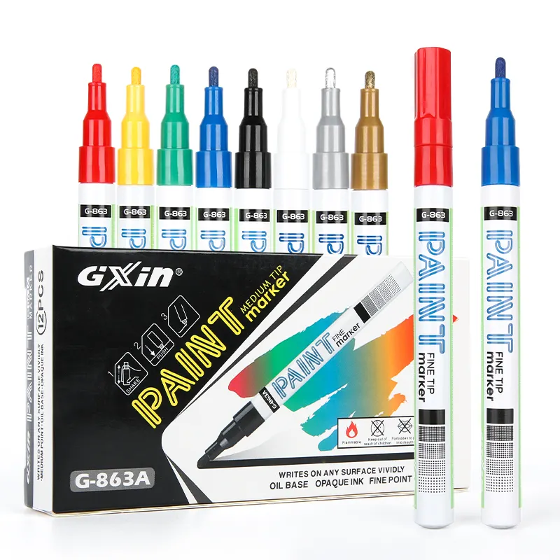 Gxin G-863A China factory prices Wholesale Custom LOGO Muti-Color paint marker pen With Clip