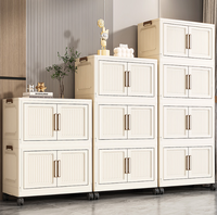 Armoire de rangement pliable multi-niveaux pour salon, 4 niveaux, organisateur de vêtements pour bébé, pour chambre à coucher, cuisine