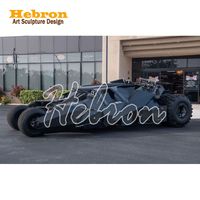 Sculpture de modèle Batman 1:1 en métal de haute qualité, personnalisée en usine, en forme de voiture, fonctionnelle (à conduire), statue en résine, sculpture d'art en métal recyclé