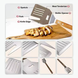 Rustproof Stainless Steel <b>BBQ</b> Spatula with Wooden Handles Heat-Resistant up to 500.F Kitchen Tool Accessories - Product Image 4