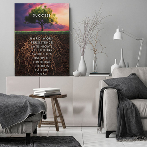 Peinture sur toile inspirante, citations de <span class=keywords><strong>motivation</strong></span> pour le <span class=keywords><strong>succès</strong></span>, affiches et tableaux muraux sur toile pour le bureau, pour garder le sourire et rester positif. - Product Image 4