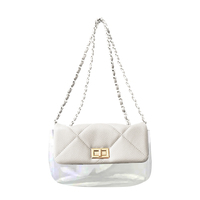 Sac à bandoulière transparent en PVC avec fermeture éclair, style bohème vintage japonais pour femme, approuvé pour les stades en été
