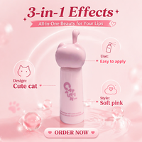Gloss à lèvres effet miroir Cappuvini chat mignon, hydratant et repulpant, 4 teintes, personnalisable en gros, imperméable, effet verre