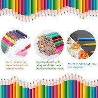 Ensemble de 50 crayons de couleur professionnels Bview Art, crayons de dessin multicolores pour étudiants, artistes, designers