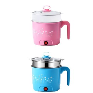 Mini <b>Electric</b> Cooker Blue Double Layer Stainless Steel <b>Steamer</b> Rack Non Stick Inner Liner For Dormitory Office Use - Product Image 2