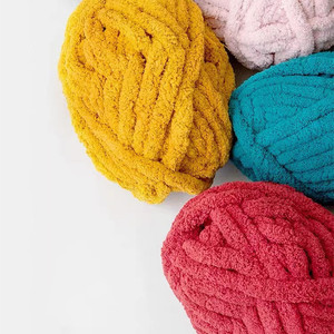 โบเจย์ ขายส่งไหมพรมกำมะหยี่เนื้อนุ่ม หนา ขนาดจัมโบ้ สำหรับถักมือ 100% โพลีเอสเตอร์ ไหมพรมเชนิลล์เส้นใหญ่ สำหรับถักผ้าพันคอ - Product Image 3