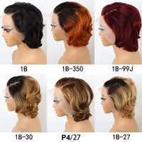 Perruques Courtes Pixie 13x4 en Cheveux Humains Vierges Indiens Alignés avec les Cuticules, 100% Naturels, pour Femmes Noires – Vente en Gros