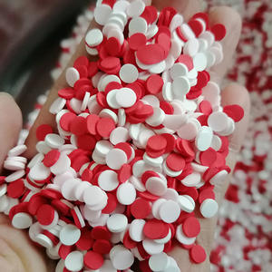 Slime Sprinkles en argile polymère pour bricolage, 1kg, rose, rouge, blanc, mélange de cercles ronds, confettis - Product Image 3
