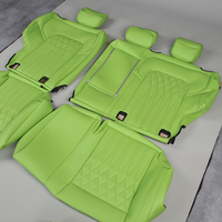 Housse de Protection Intérieure de Siège de Voiture de Luxe en Cuir Nappa Motif Diamant, Vert Pomme, 5 Places, Vente en Gros
