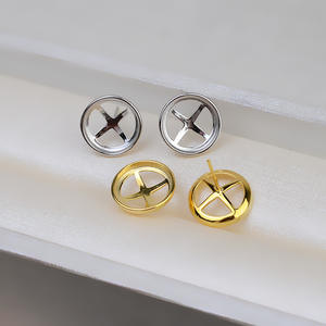 Wenchi S925 Argent Ensemble de boucles d'oreilles pendantes et bague sans perçage motif cheval et perle, taille de perle 12mm, accessoires DIY, 13393 Support vide pour bijoux - Product Image 4